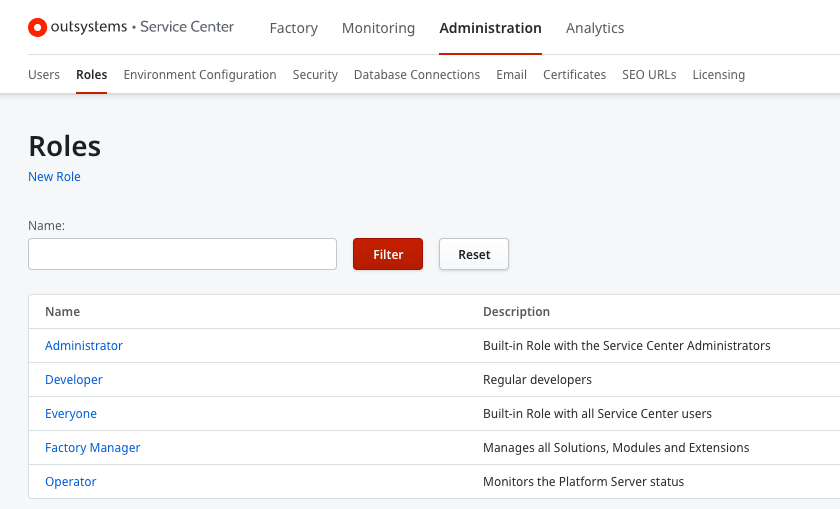 Service Center Roles